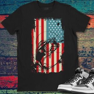 American Flag Fisherman Vintage Fishing Season Unisex T-Shirt For Men Women